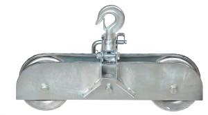 Tandeminis pully blokas, aliuminis 150 mm WL 10 kN
