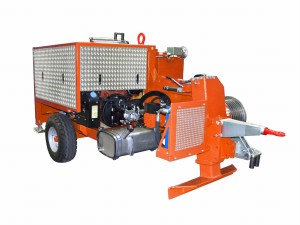 Hydraulic puller 100 kN capacity for single rope pulling on overhead stringing operations